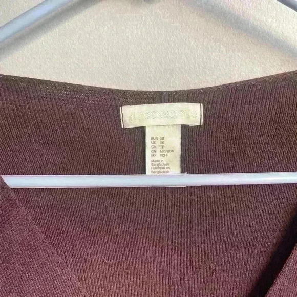 H&M Fine-knit jumper size  XS in burgundy - Picture 3 of 7